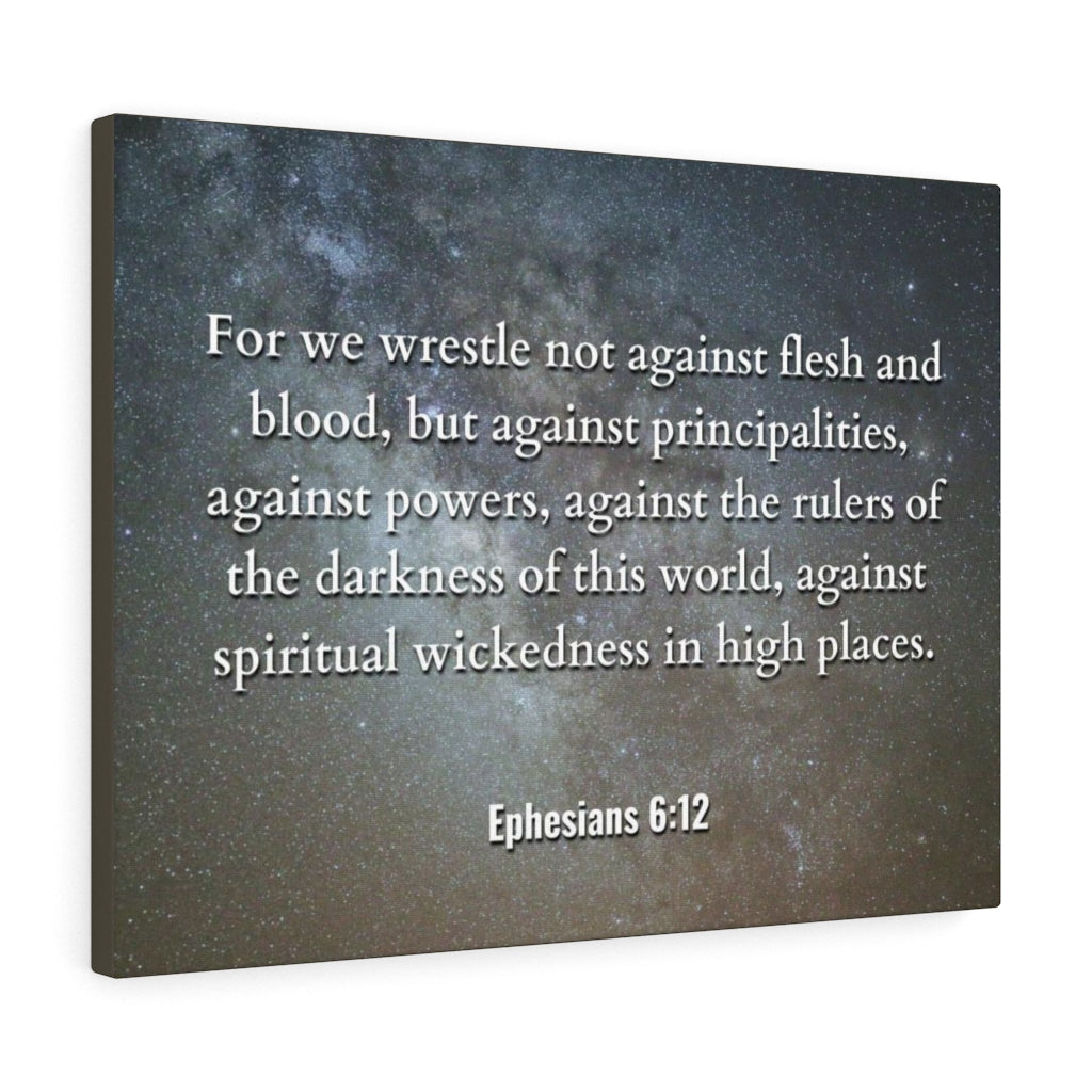 Scripture Walls Not Against Ephesians 6:12 Bible Verse Canvas Christian Wall Art Ready to Hang Unframed-Express Your Love Gifts