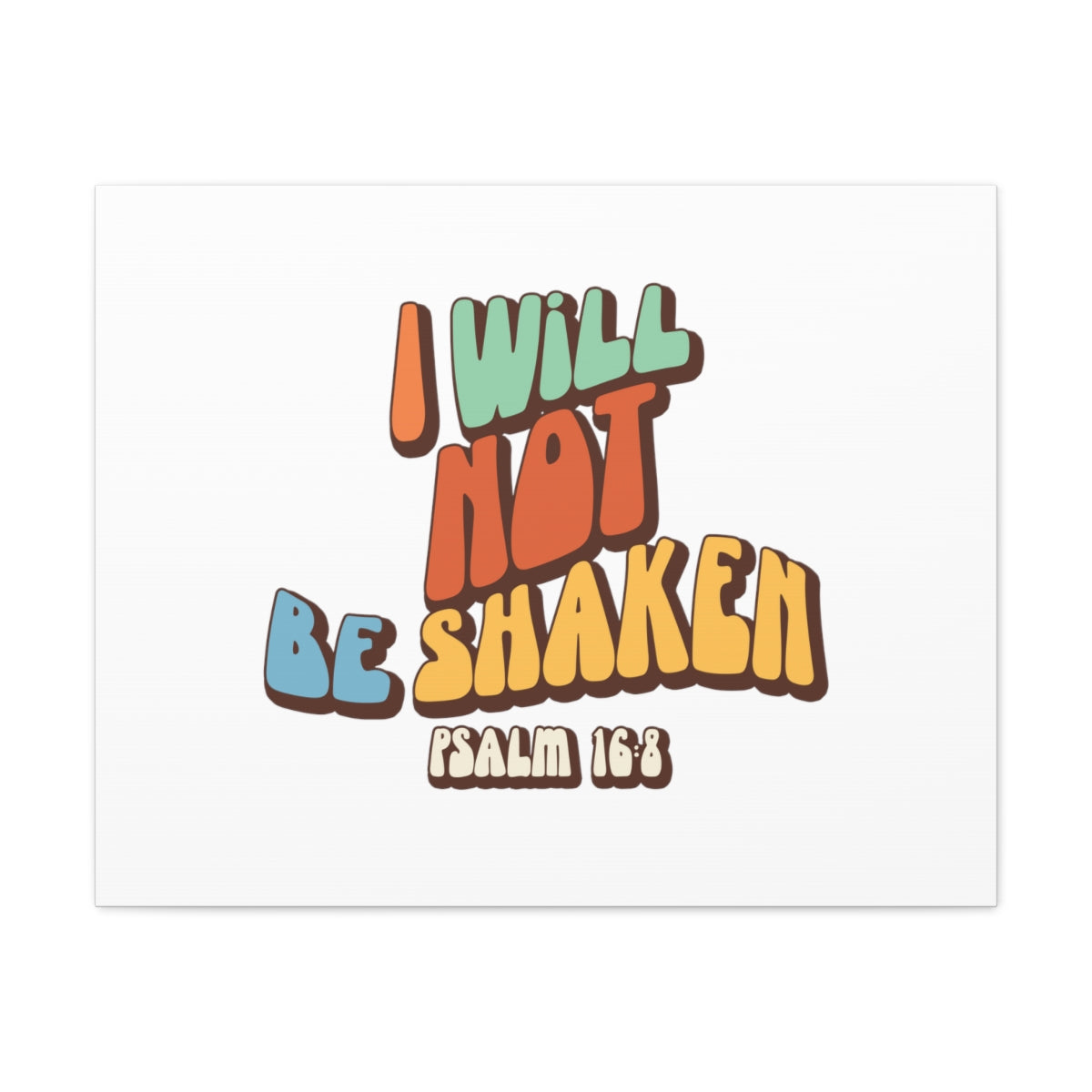 Scripture Walls Not Be Shaken Psalm 16:8 Orange Bible Verse Canvas Christian Wall Art Ready to Hang Unframed-Express Your Love Gifts