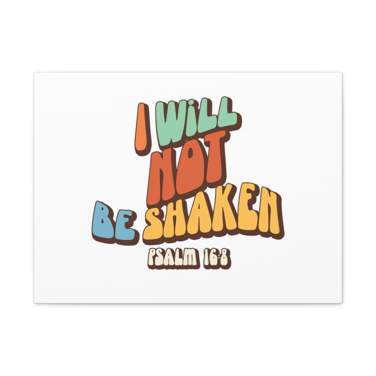 Scripture Walls Not Be Shaken Psalm 16:8 Orange Bible Verse Canvas Christian Wall Art Ready to Hang Unframed-Express Your Love Gifts