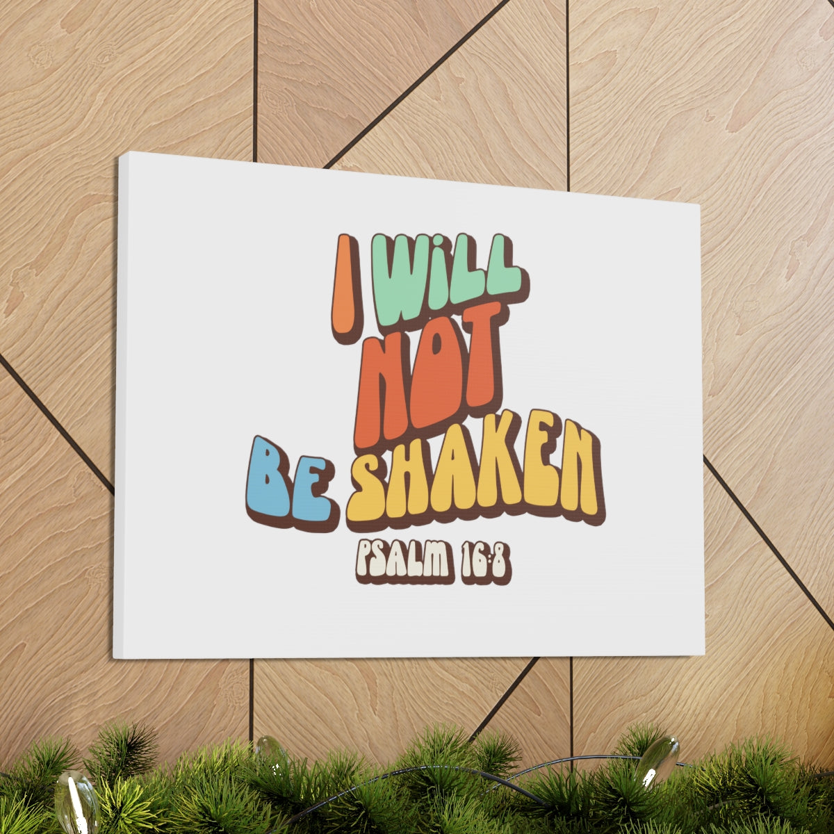 Scripture Walls Not Be Shaken Psalm 16:8 Orange Bible Verse Canvas Christian Wall Art Ready to Hang Unframed-Express Your Love Gifts