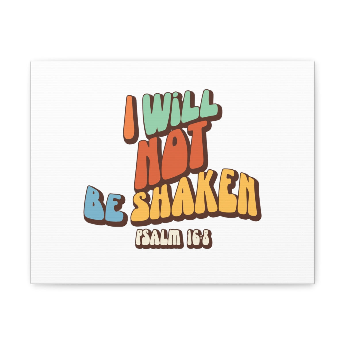 Scripture Walls Not Be Shaken Psalm 16:8 Orange Bible Verse Canvas Christian Wall Art Ready to Hang Unframed-Express Your Love Gifts