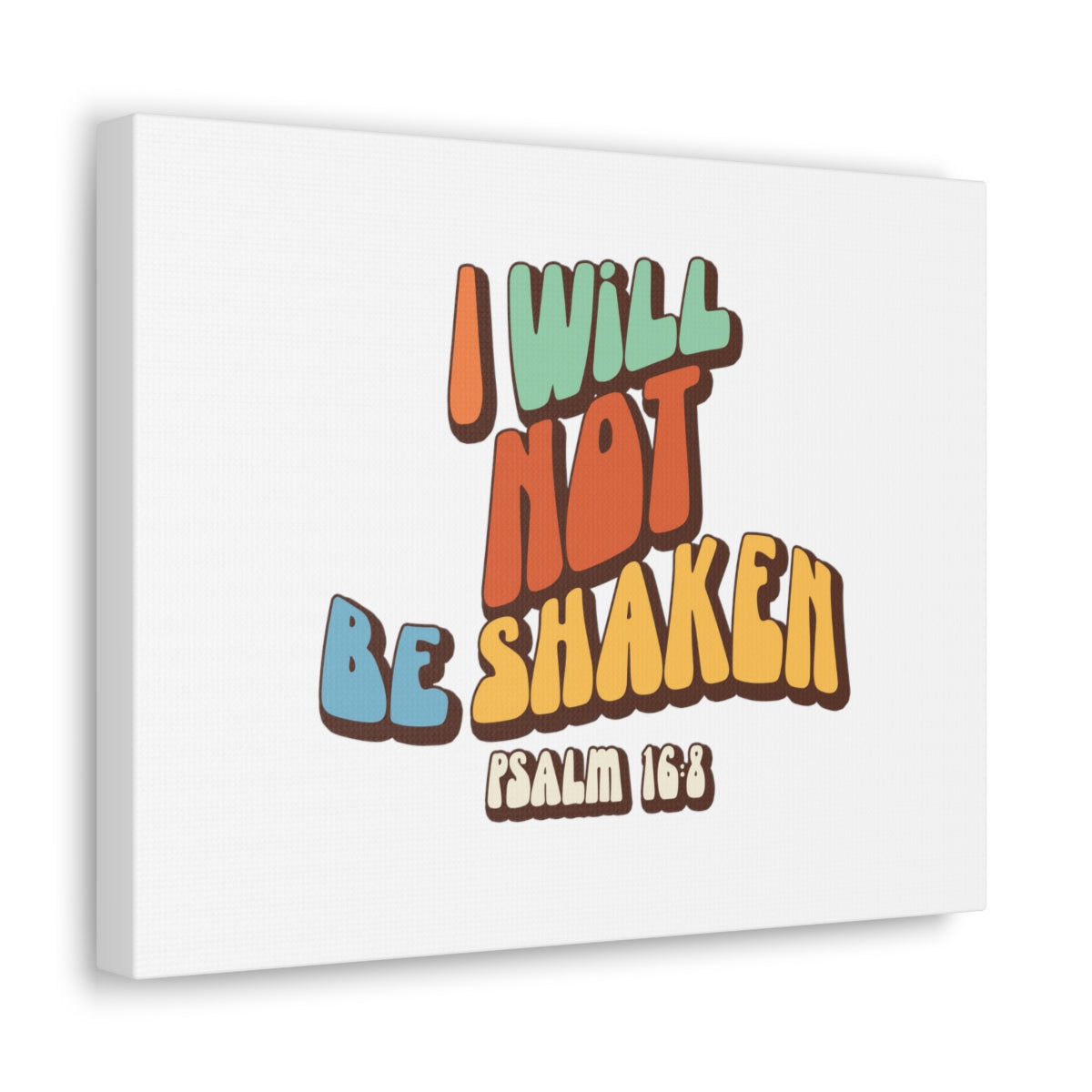 Scripture Walls Not Be Shaken Psalm 16:8 Orange Bible Verse Canvas Christian Wall Art Ready to Hang Unframed-Express Your Love Gifts