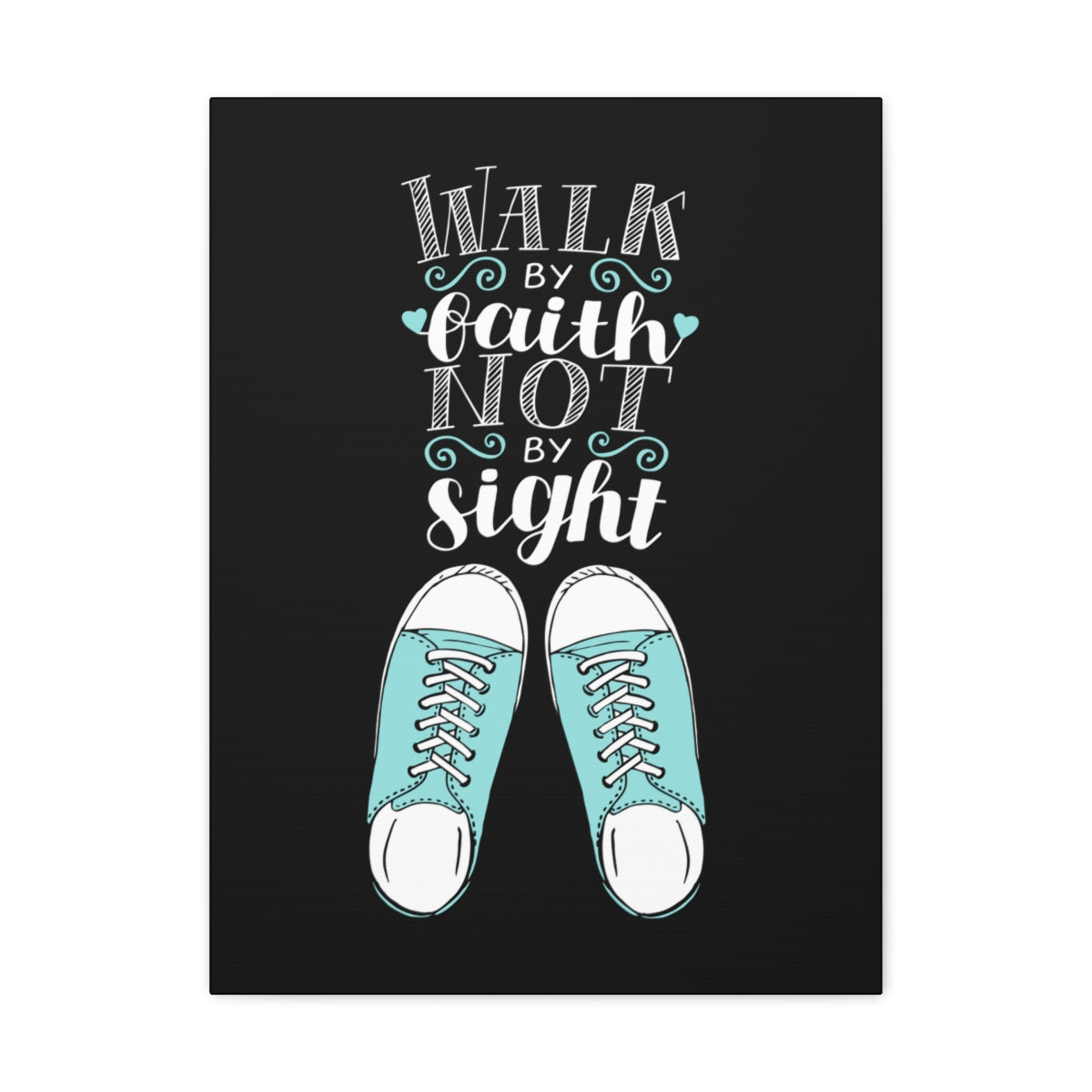 Scripture Walls Not By Sight Black 2 Corinthians 5:7 Christian Wall Art Bible Verse Print Ready to Hang Unframed-Express Your Love Gifts