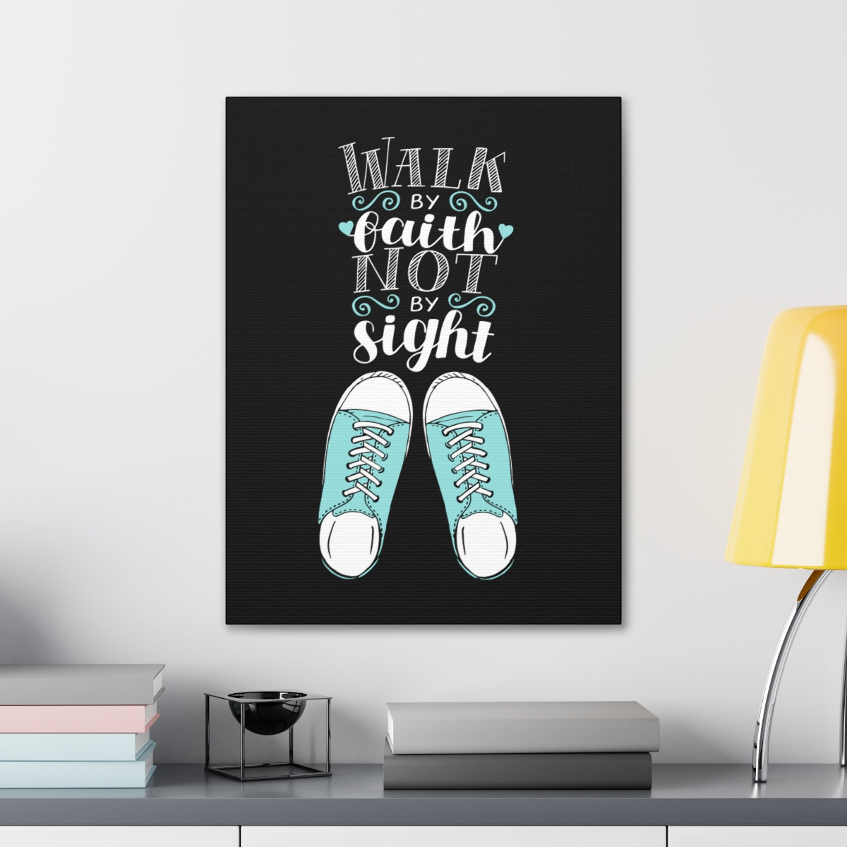 Scripture Walls Not By Sight Black 2 Corinthians 5:7 Christian Wall Art Bible Verse Print Ready to Hang Unframed-Express Your Love Gifts