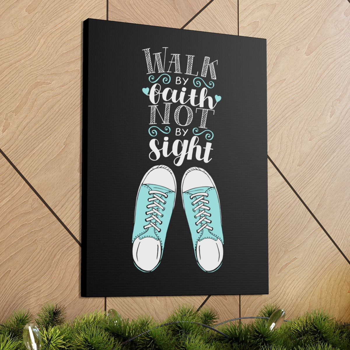 Scripture Walls Not By Sight Black 2 Corinthians 5:7 Christian Wall Art Bible Verse Print Ready to Hang Unframed-Express Your Love Gifts