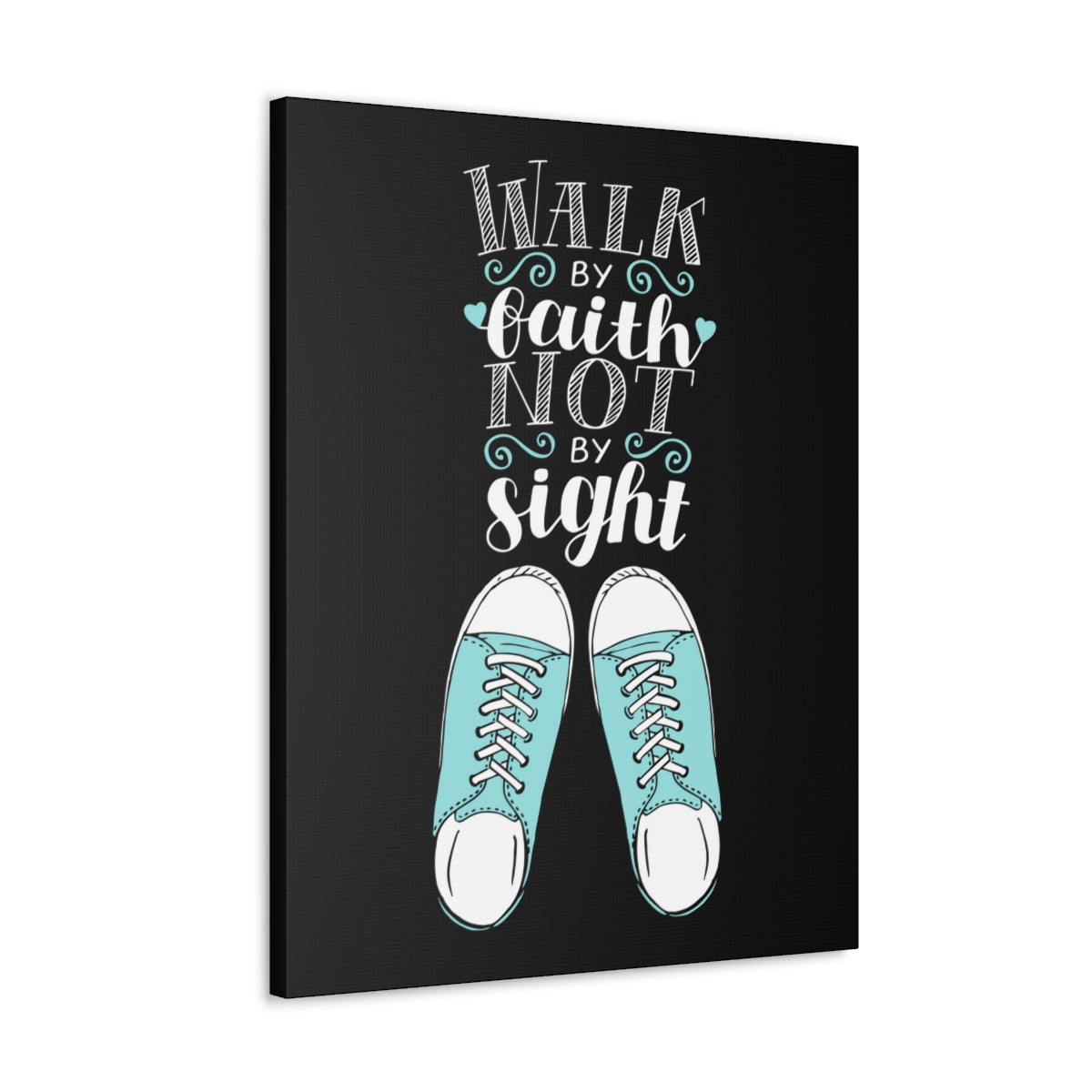 Scripture Walls Not By Sight Black 2 Corinthians 5:7 Christian Wall Art Bible Verse Print Ready to Hang Unframed-Express Your Love Gifts