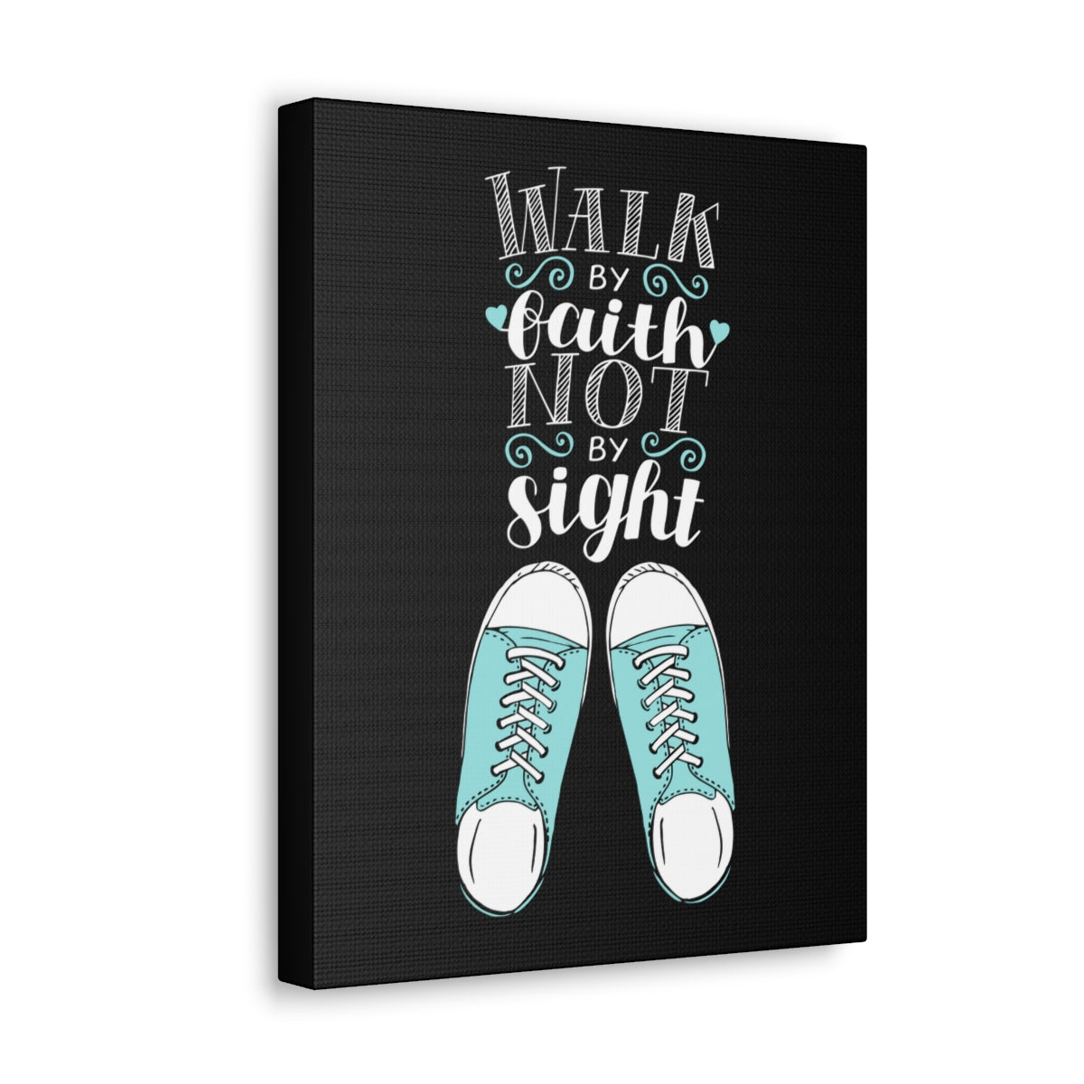 Scripture Walls Not By Sight Black 2 Corinthians 5:7 Christian Wall Art Bible Verse Print Ready to Hang Unframed-Express Your Love Gifts