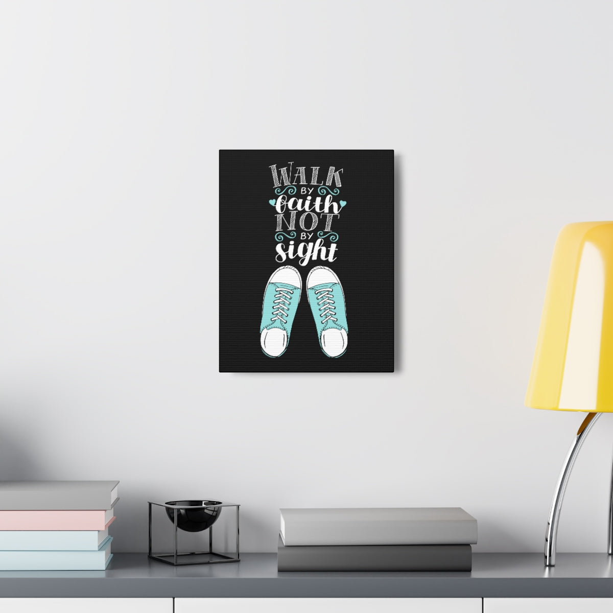 Scripture Walls Not By Sight Black 2 Corinthians 5:7 Christian Wall Art Bible Verse Print Ready to Hang Unframed-Express Your Love Gifts