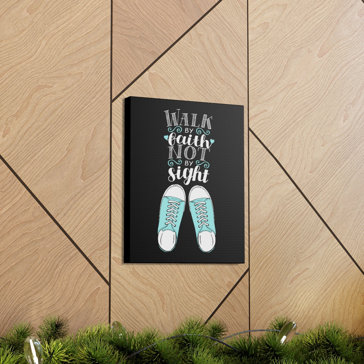 Scripture Walls Not By Sight Black 2 Corinthians 5:7 Christian Wall Art Bible Verse Print Ready to Hang Unframed-Express Your Love Gifts