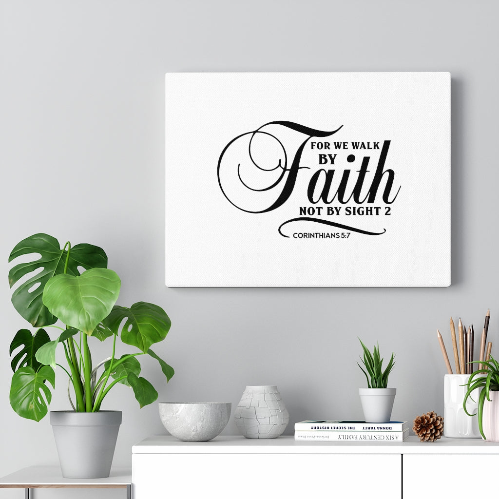 Scripture Walls Not By Sight Corinthians 5:7 Bible Verse Canvas Christian Wall Art Ready to Hang Unframed-Express Your Love Gifts