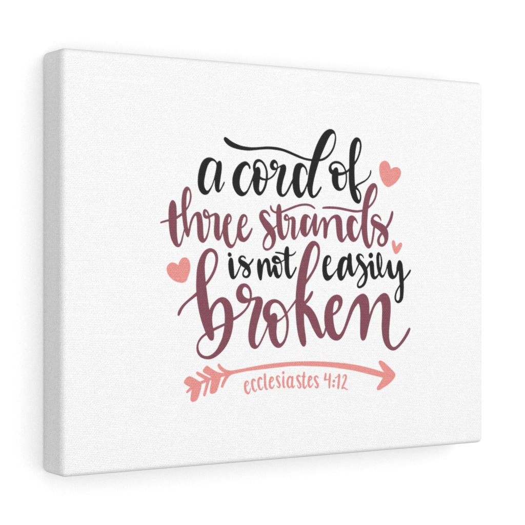 Scripture Walls Not Easily Broken Ecclesiastes 4:12 Bible Verse Canvas Christian Wall Art Ready to Hang Unframed-Express Your Love Gifts