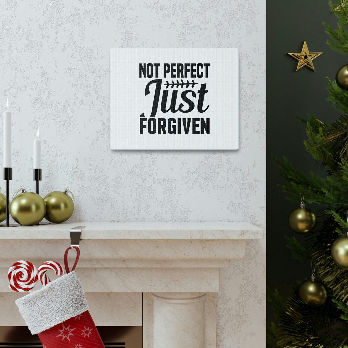 Scripture Walls Not Perfect, Just Forgiven 1 John 2:12 Leaves Christian Wall Art Bible Verse Print Ready to Hang Unframed-Express Your Love Gifts