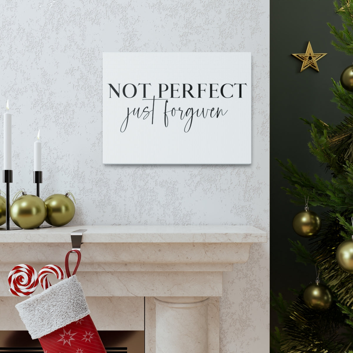 Scripture Walls Not Perfect Just Forgiven John 1:9 Christian Wall Art Print Ready to Hang Unframed-Express Your Love Gifts