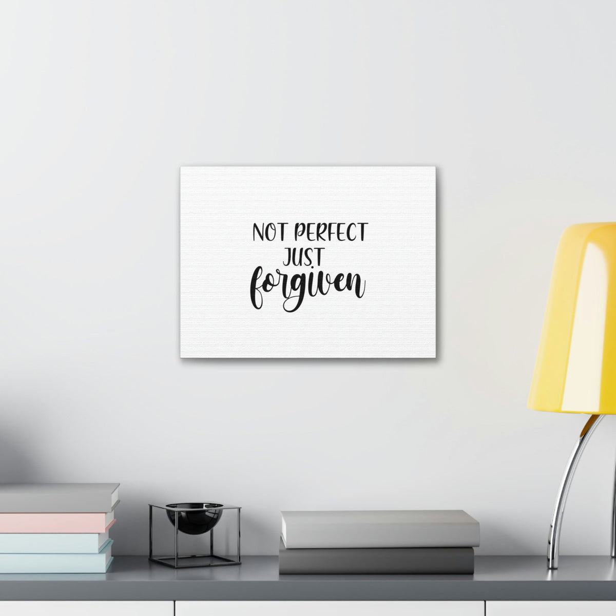 Scripture Walls Not Perfect, Just Forgiven Luke 6:37 White Christian Wall Art Bible Verse Print Ready to Hang Unframed-Express Your Love Gifts