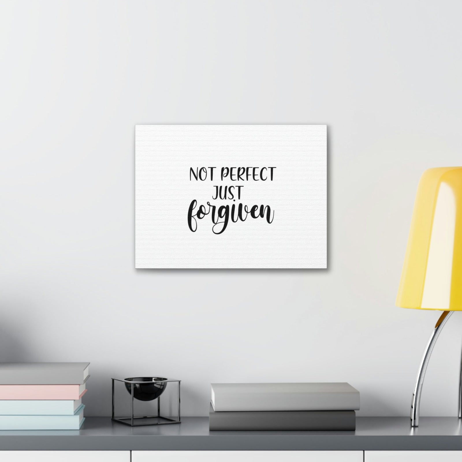 Scripture Walls Not Perfect, Just Forgiven Luke 6:37 White Christian Wall Art Bible Verse Print Ready to Hang Unframed-Express Your Love Gifts