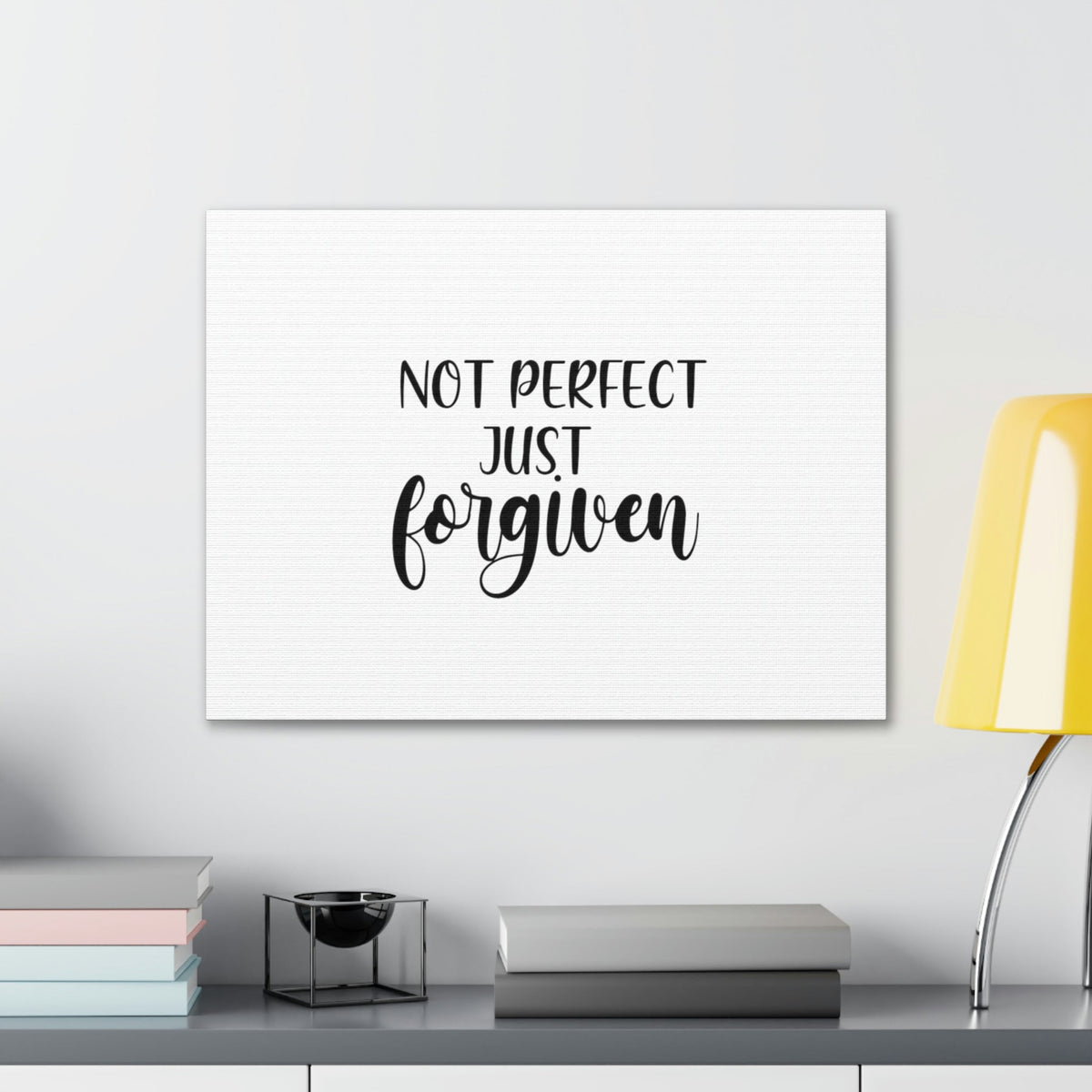 Scripture Walls Not Perfect, Just Forgiven Luke 6:37 White Christian Wall Art Bible Verse Print Ready to Hang Unframed-Express Your Love Gifts