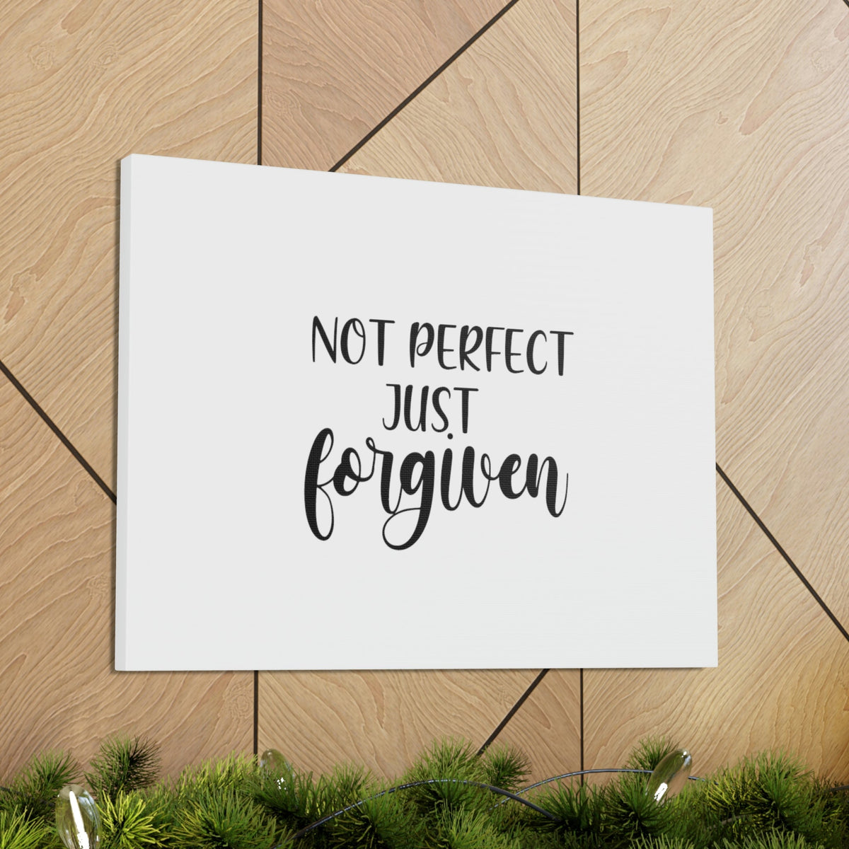 Scripture Walls Not Perfect, Just Forgiven Luke 6:37 White Christian Wall Art Bible Verse Print Ready to Hang Unframed-Express Your Love Gifts