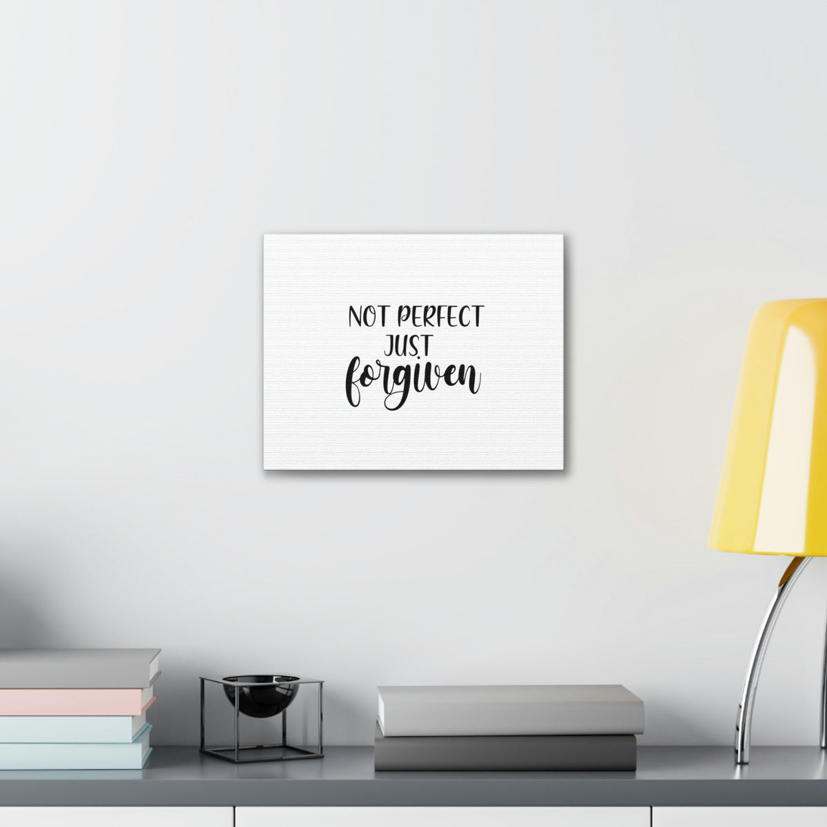 Scripture Walls Not Perfect, Just Forgiven Luke 6:37 White Christian Wall Art Bible Verse Print Ready to Hang Unframed-Express Your Love Gifts