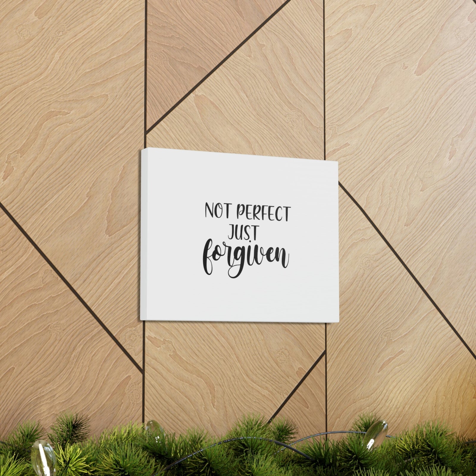 Scripture Walls Not Perfect, Just Forgiven Luke 6:37 White Christian Wall Art Bible Verse Print Ready to Hang Unframed-Express Your Love Gifts