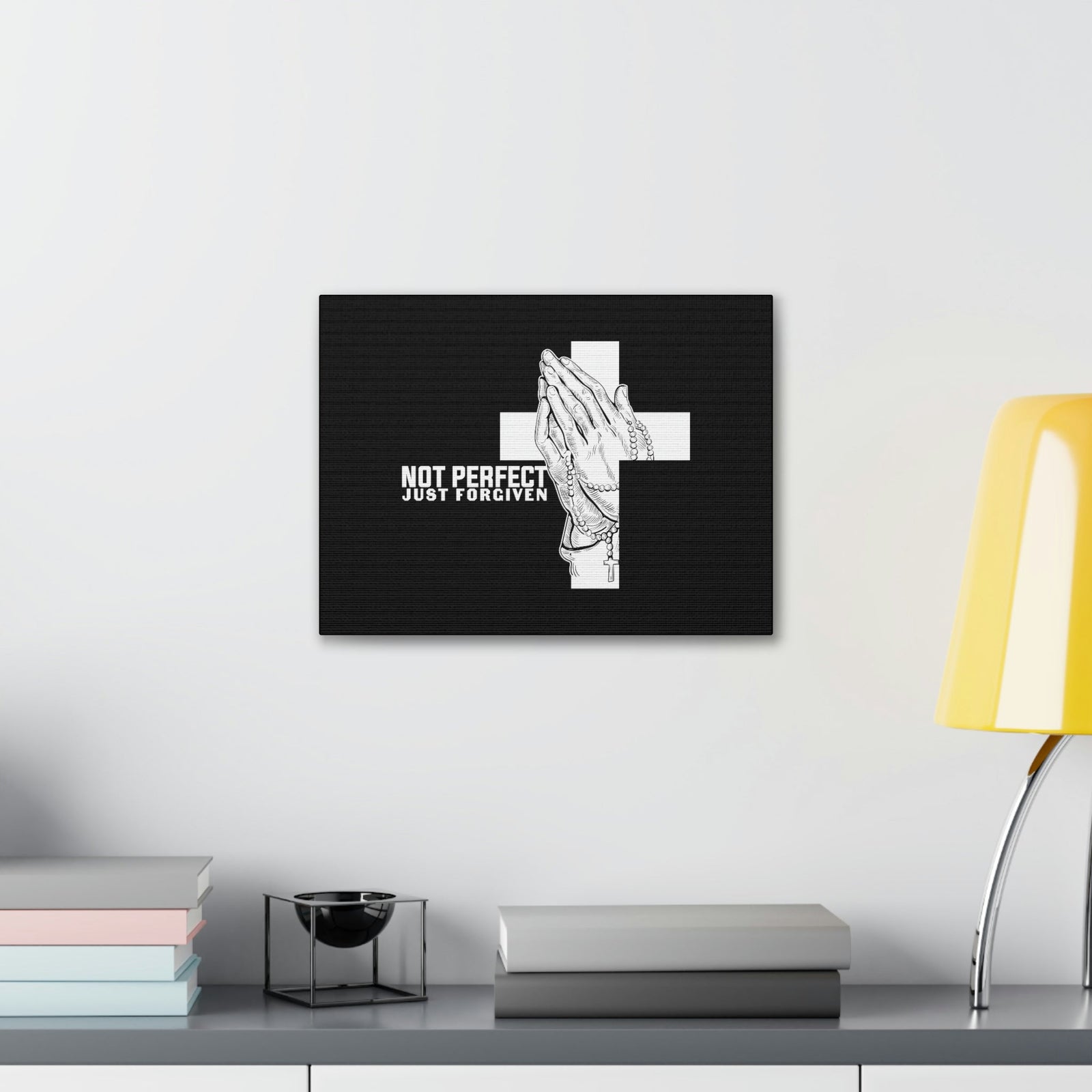 Scripture Walls Not Perfect Just Forgiven Romans 3:23 Rosary Christian Wall Art Bible Verse Print Ready to Hang Unframed-Express Your Love Gifts