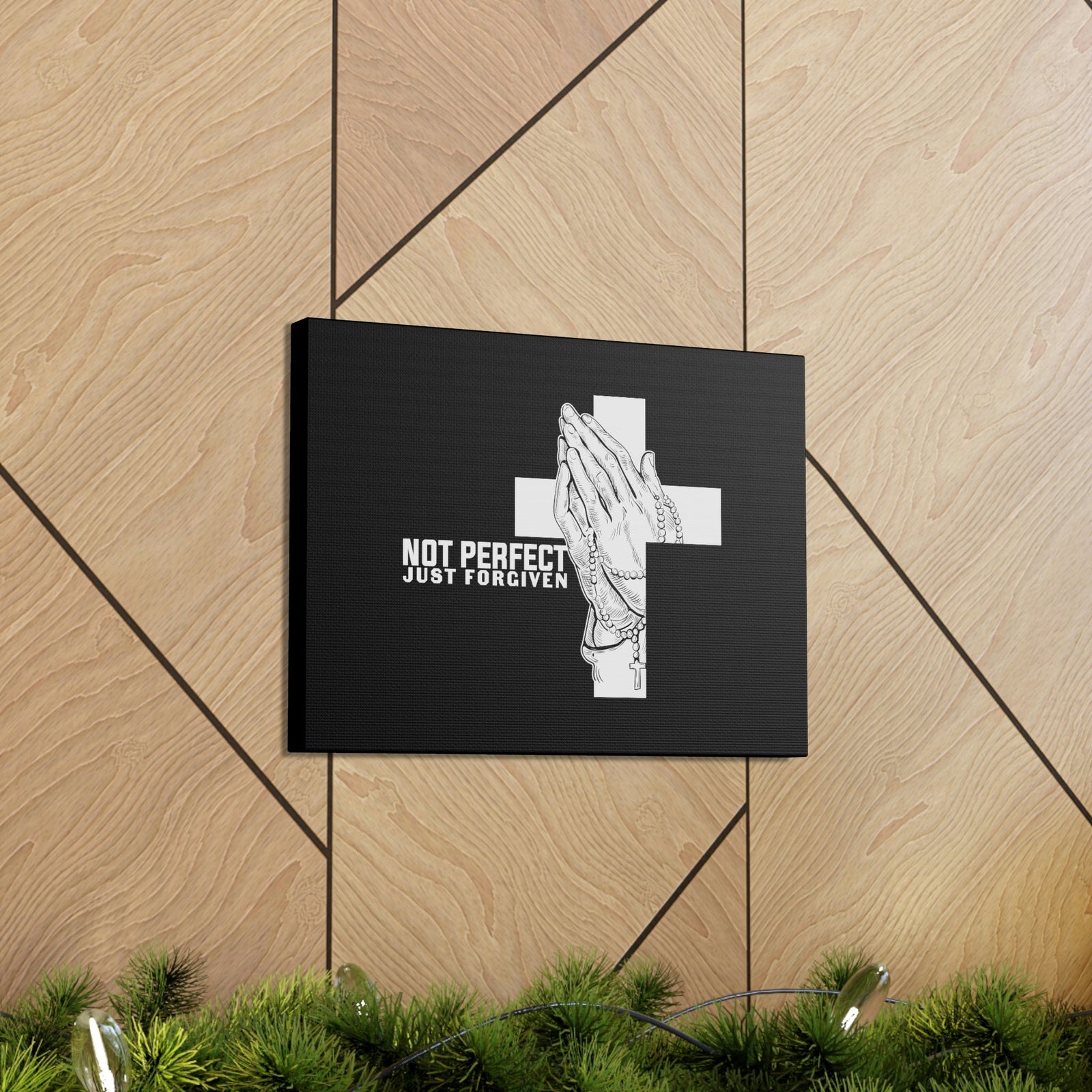 Scripture Walls Not Perfect Just Forgiven Romans 3:23 Rosary Christian Wall Art Bible Verse Print Ready to Hang Unframed-Express Your Love Gifts