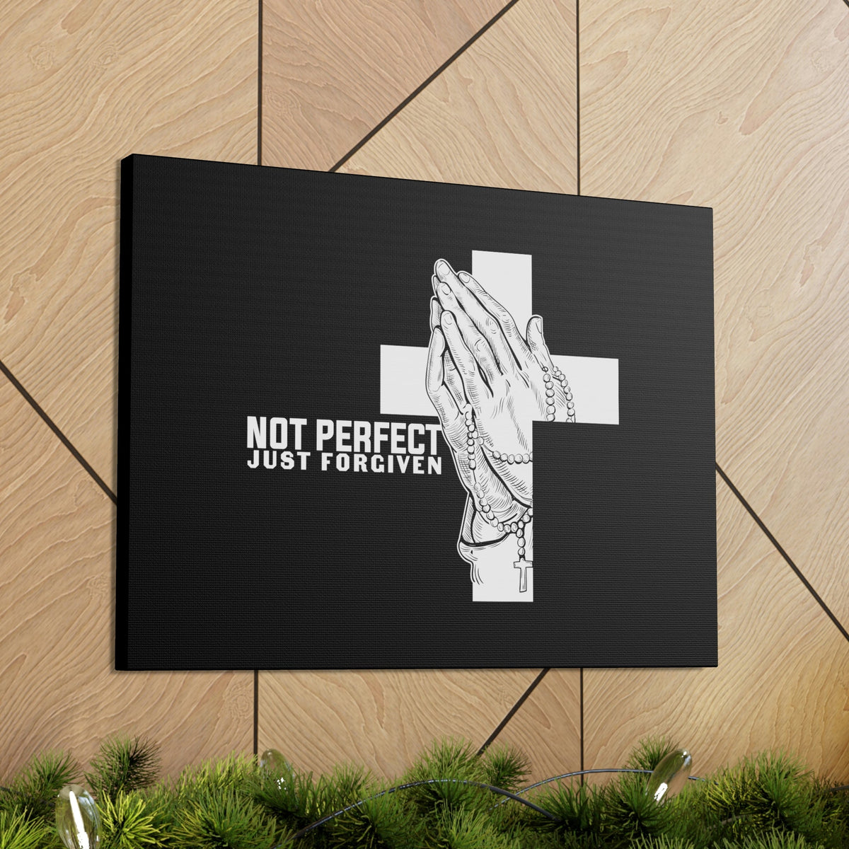 Scripture Walls Not Perfect Just Forgiven Romans 3:23 Rosary Christian Wall Art Bible Verse Print Ready to Hang Unframed-Express Your Love Gifts