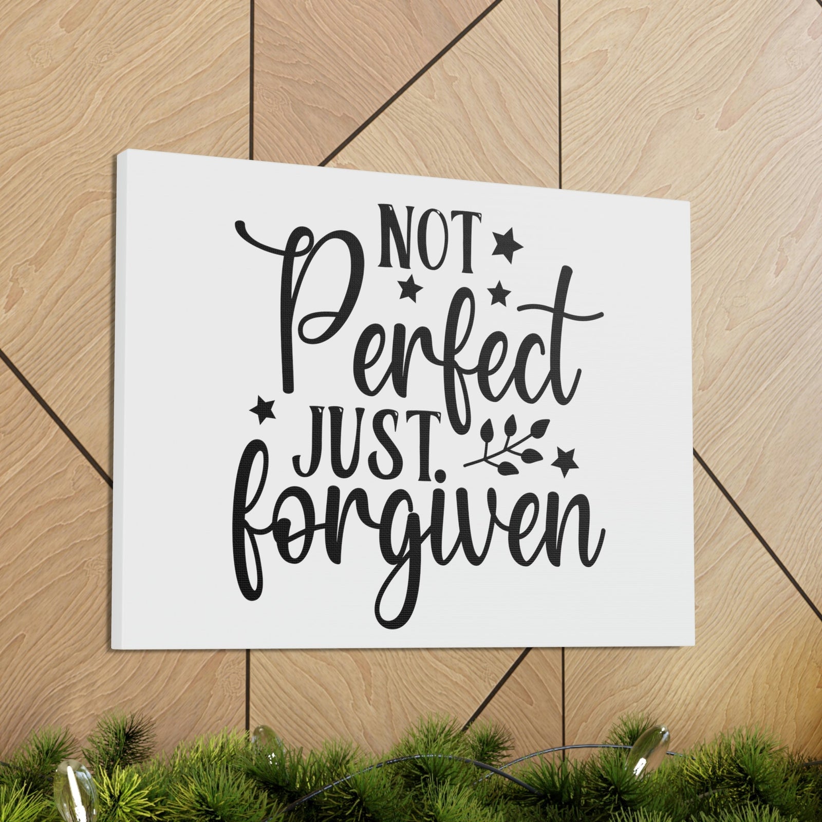 Scripture Walls Not Perfect Just Forgiven Romans 3:23 White Christian Wall Art Bible Verse Print Ready to Hang Unframed-Express Your Love Gifts