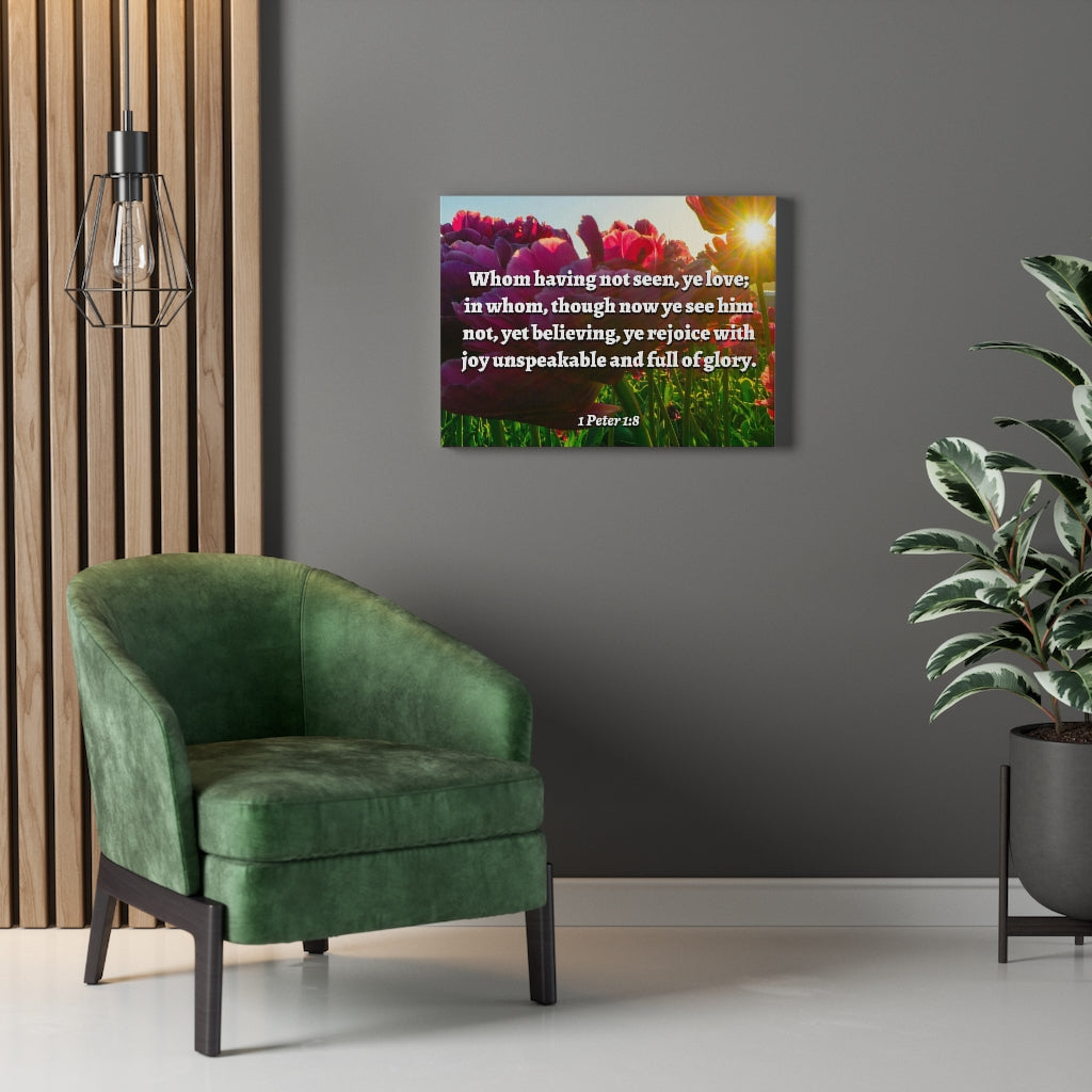 Scripture Walls Not Seen 1 Peter 1:8 Bible Verse Canvas Christian Wall Art Ready to Hang Unframed-Express Your Love Gifts