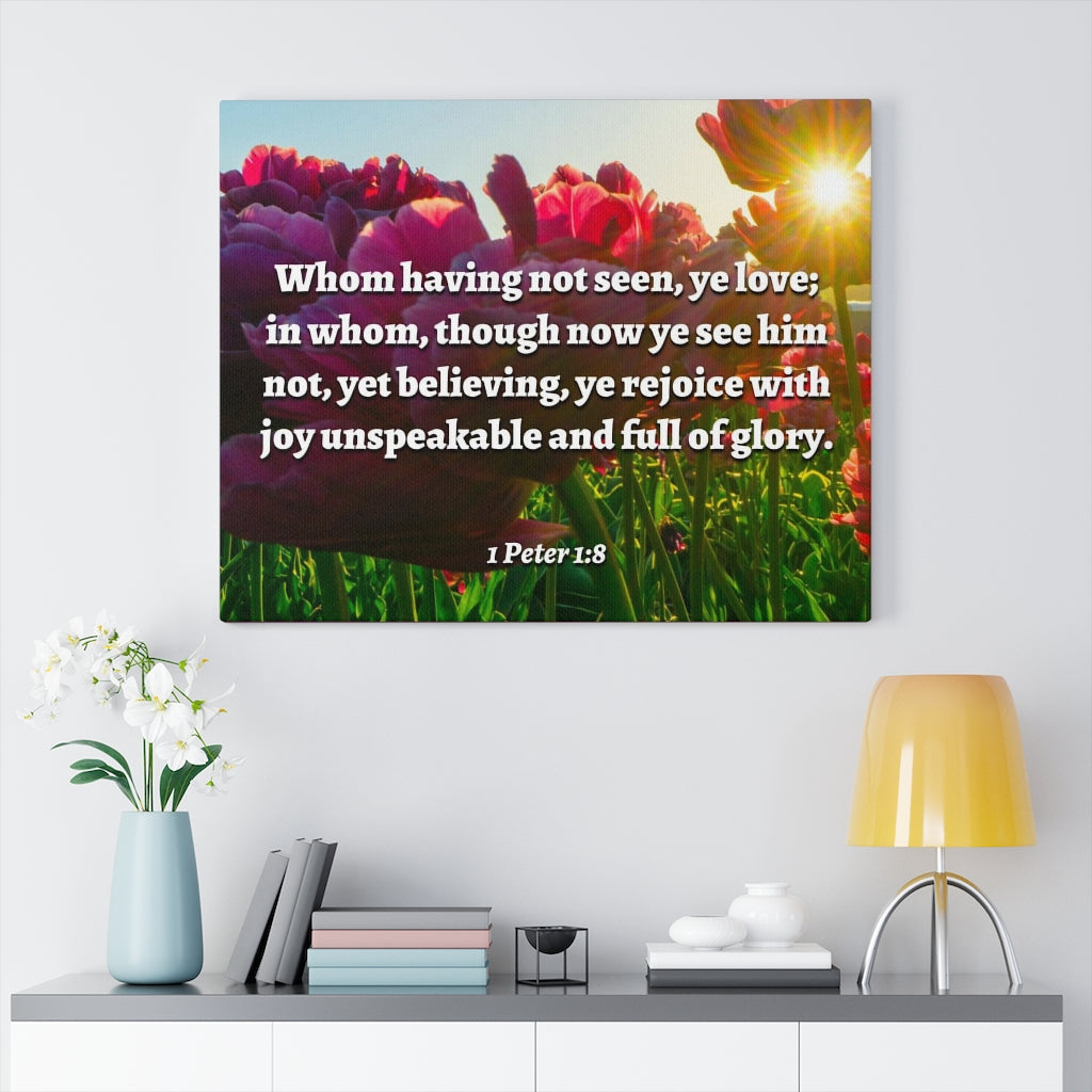 Scripture Walls Not Seen 1 Peter 1:8 Bible Verse Canvas Christian Wall Art Ready to Hang Unframed-Express Your Love Gifts