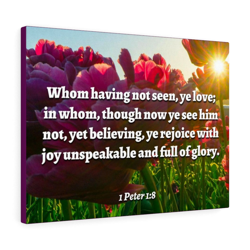 Scripture Walls Not Seen 1 Peter 1:8 Bible Verse Canvas Christian Wall Art Ready to Hang Unframed-Express Your Love Gifts