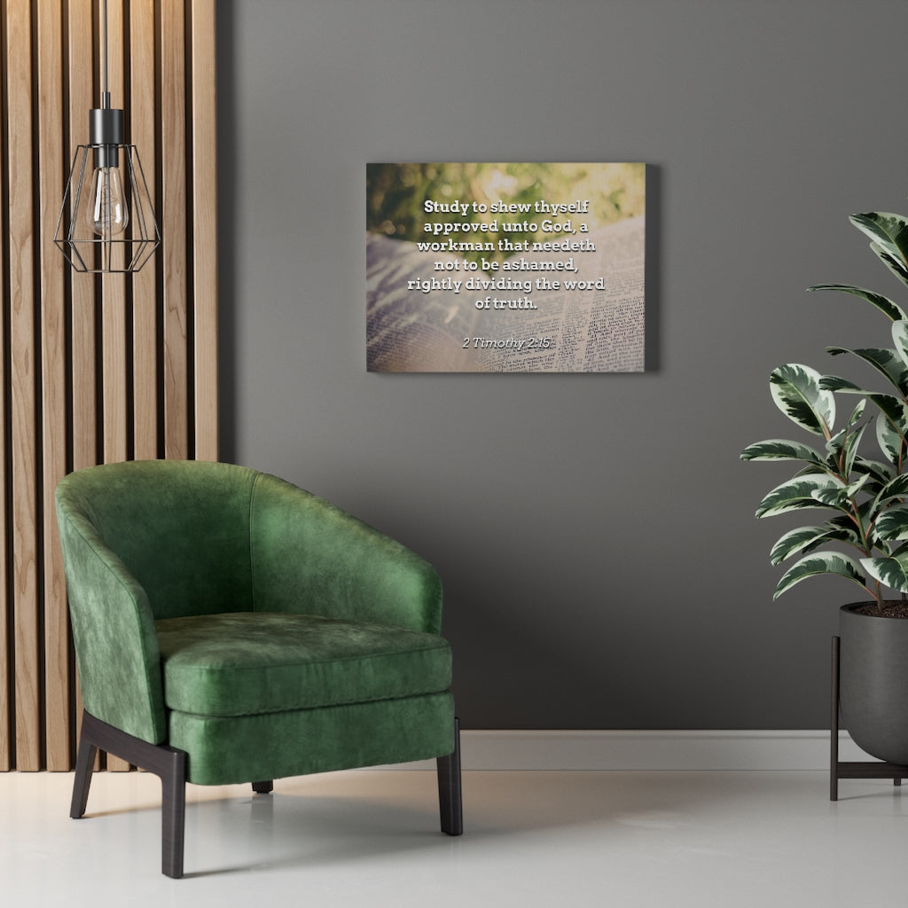 Scripture Walls Not To Be Ashamed 2 Timothy 2:15 Bible Verse Canvas Christian Wall Art Ready to Hang Unframed-Express Your Love Gifts