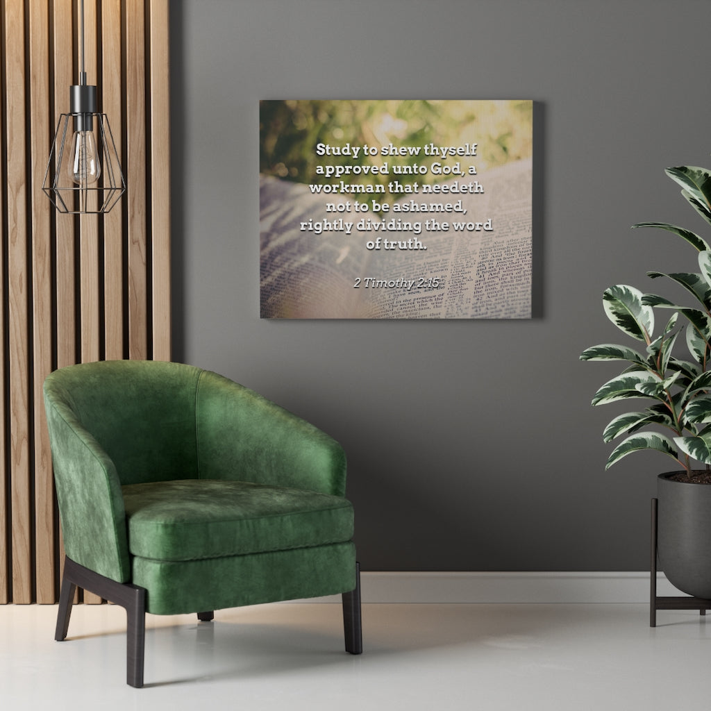Scripture Walls Not To Be Ashamed 2 Timothy 2:15 Bible Verse Canvas Christian Wall Art Ready to Hang Unframed-Express Your Love Gifts