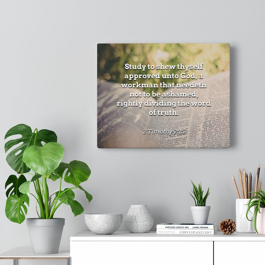 Scripture Walls Not To Be Ashamed 2 Timothy 2:15 Bible Verse Canvas Christian Wall Art Ready to Hang Unframed-Express Your Love Gifts