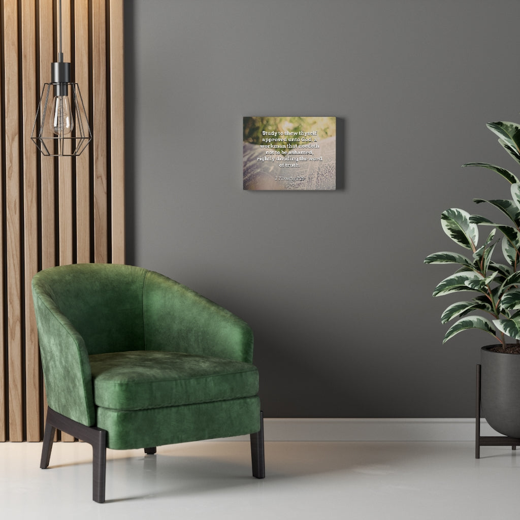 Scripture Walls Not To Be Ashamed 2 Timothy 2:15 Bible Verse Canvas Christian Wall Art Ready to Hang Unframed-Express Your Love Gifts