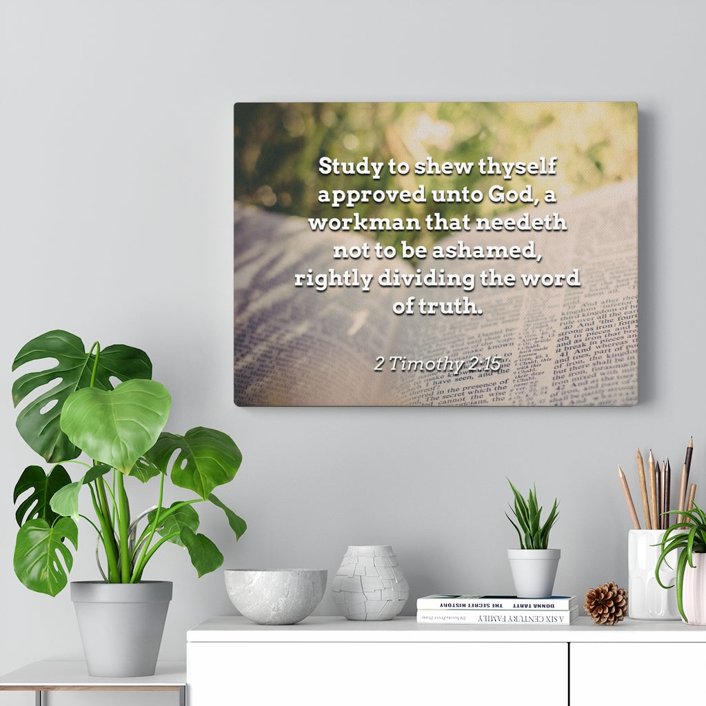 Scripture Walls Not To Be Ashamed 2 Timothy 2:15 Bible Verse Canvas Christian Wall Art Ready to Hang Unframed-Express Your Love Gifts