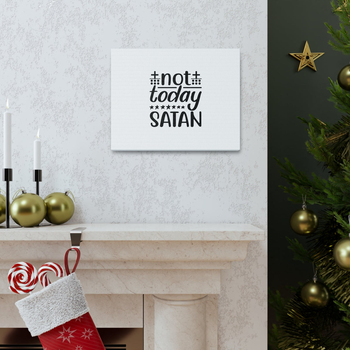 Scripture Walls Not Today Satan Ephesians 4:27 Christian Wall Art Bible Verse Print Ready to Hang Unframed-Express Your Love Gifts