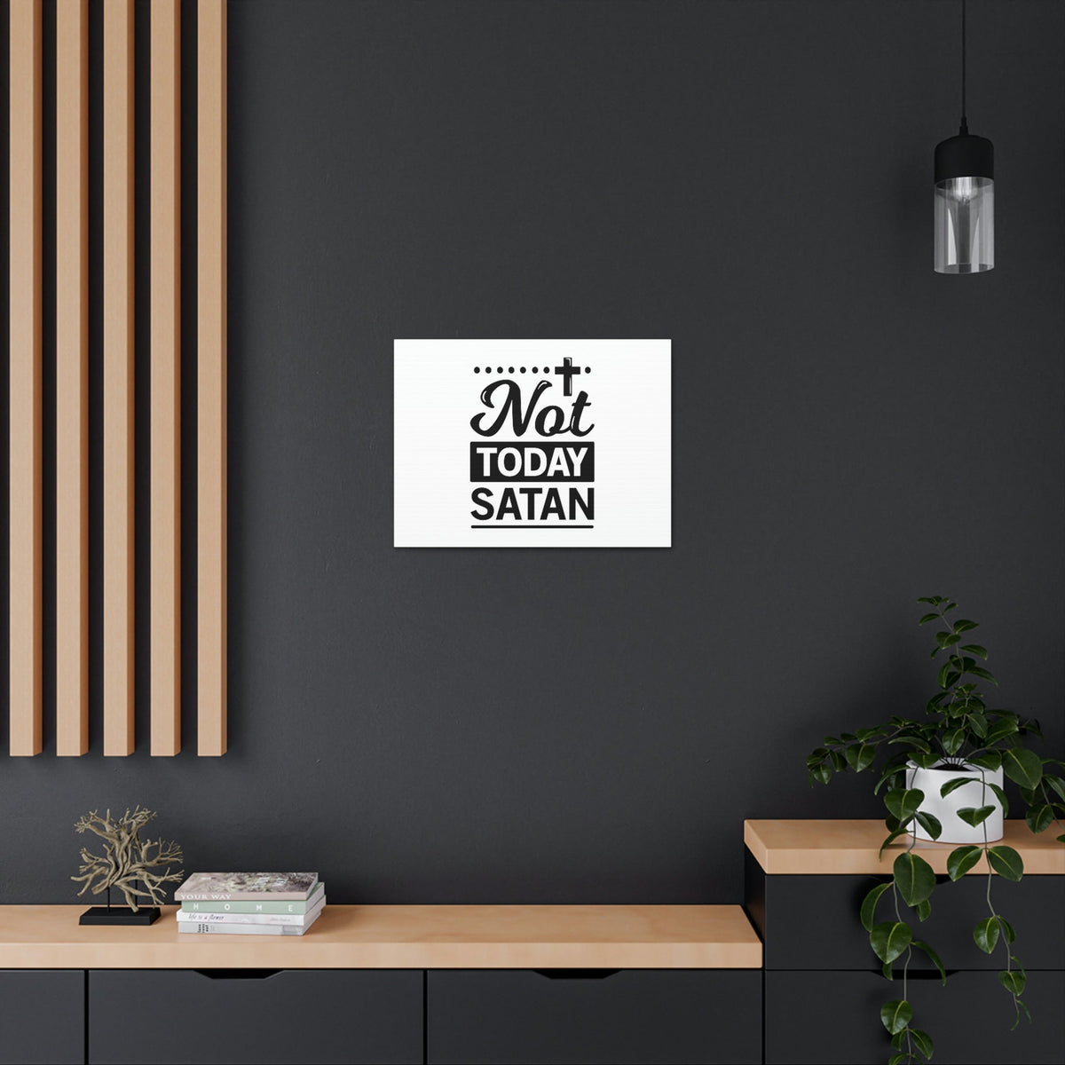 Scripture Walls Not Today Satan James 4:7 Cross Christian Wall Art Bible Verse Print Ready to Hang Unframed-Express Your Love Gifts