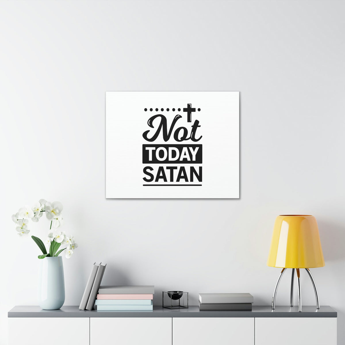 Scripture Walls Not Today Satan James 4:7 Cross Christian Wall Art Bible Verse Print Ready to Hang Unframed-Express Your Love Gifts