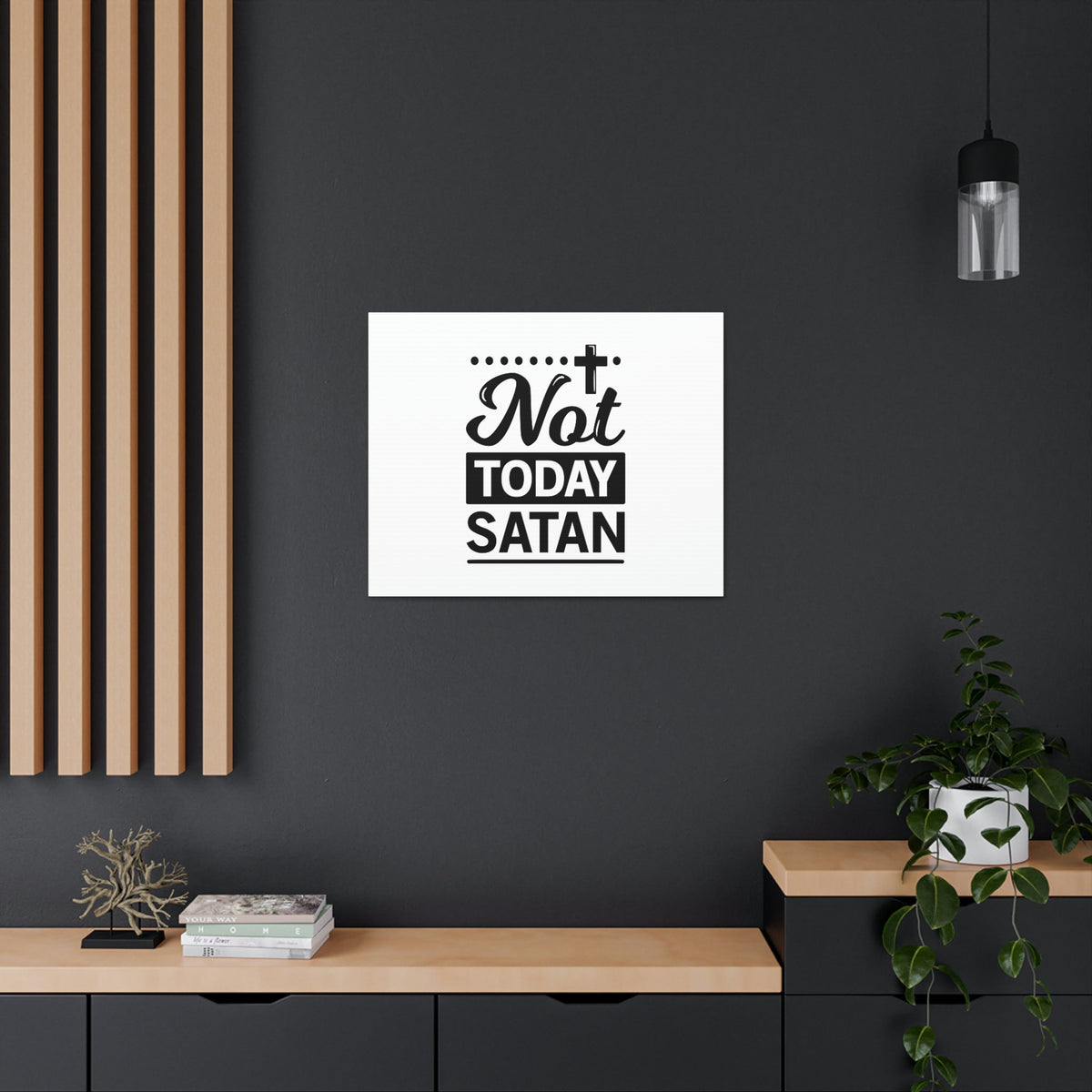 Scripture Walls Not Today Satan James 4:7 Cross Christian Wall Art Bible Verse Print Ready to Hang Unframed-Express Your Love Gifts