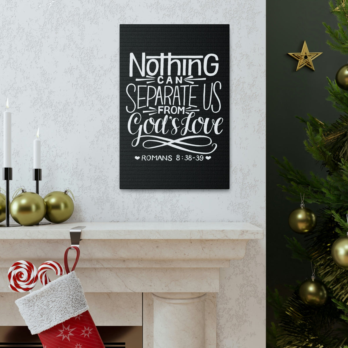 Scripture Walls Nothing Can Separate Us Romans 8:38 Bible Verse Canvas Christian Wall Art Ready to Hang Unframed-Express Your Love Gifts