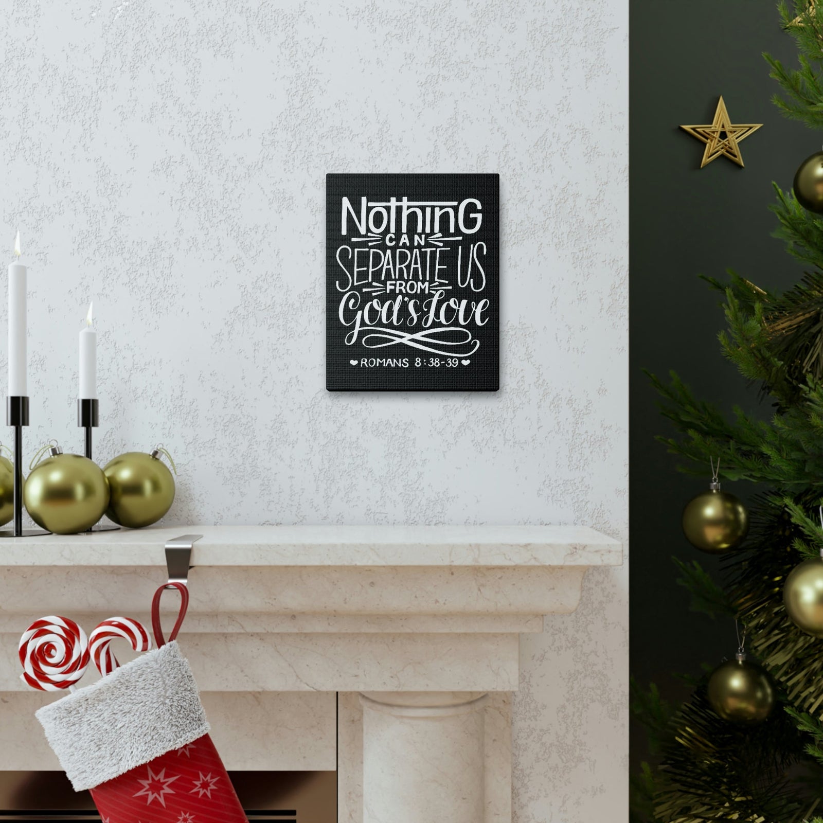 Scripture Walls Nothing Can Separate Us Romans 8:38 Bible Verse Canvas Christian Wall Art Ready to Hang Unframed-Express Your Love Gifts