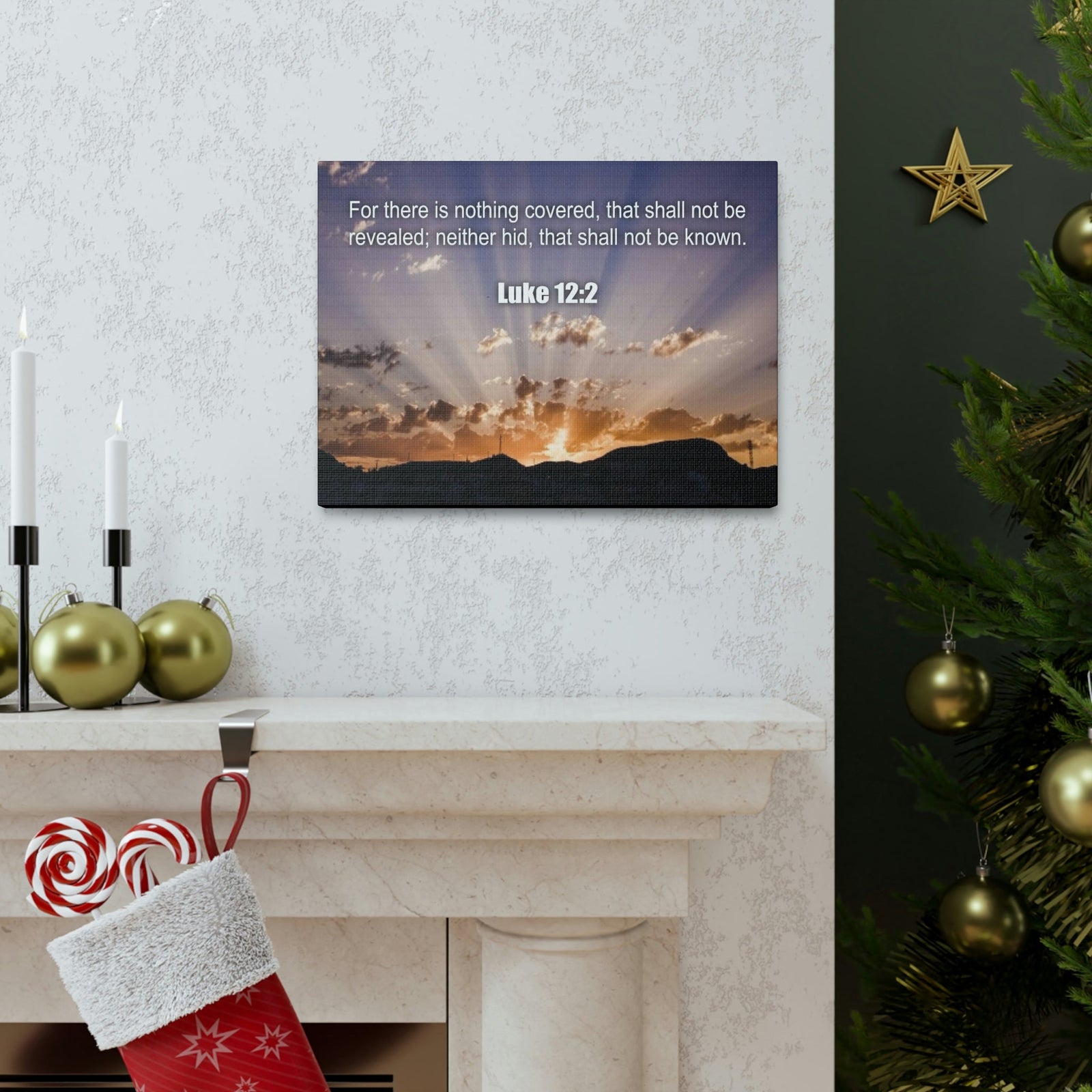 Scripture Walls Nothing Covered Luke 12:2 Bible Verse Canvas Christian Wall Art Ready to Hang Unframed-Express Your Love Gifts