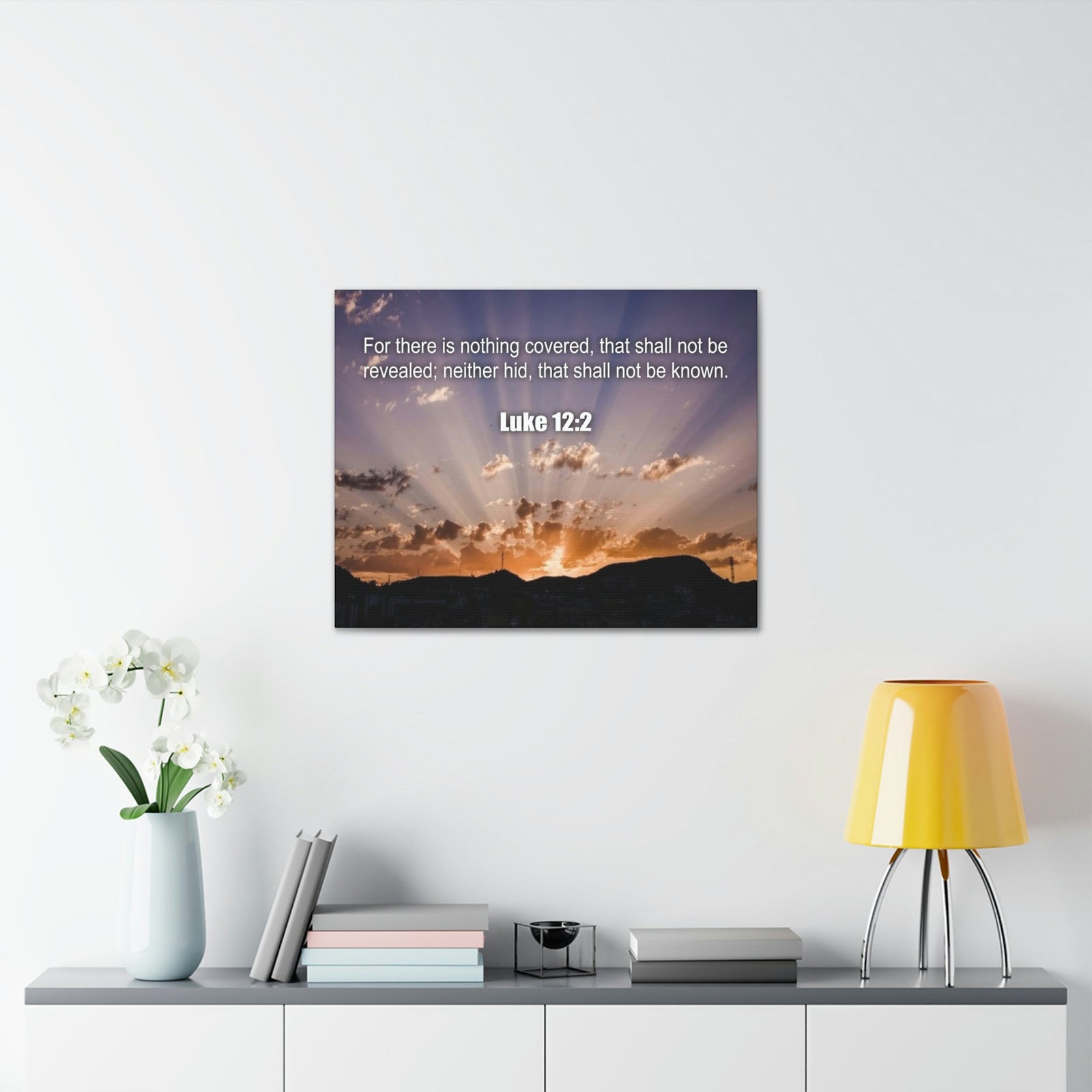 Scripture Walls Nothing Covered Luke 12:2 Bible Verse Canvas Christian Wall Art Ready to Hang Unframed-Express Your Love Gifts