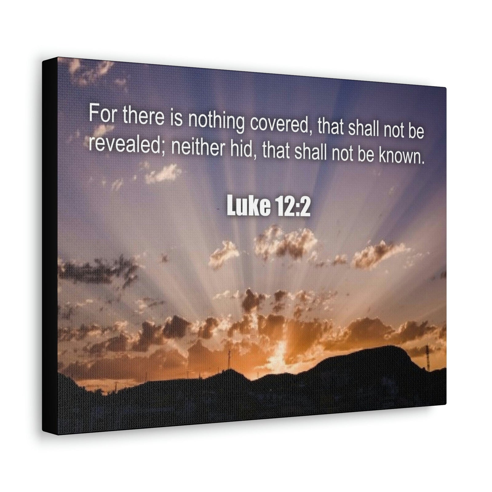 Scripture Walls Nothing Covered Luke 12:2 Bible Verse Canvas Christian Wall Art Ready to Hang Unframed-Express Your Love Gifts