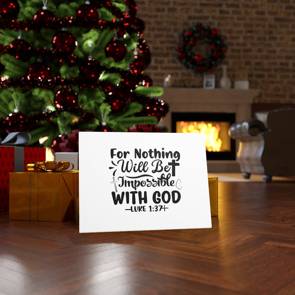 Scripture Walls Nothing Impossible Black Luke 1:37 Bible Verse Canvas Christian Wall Art Ready to Hang Unframed-Express Your Love Gifts