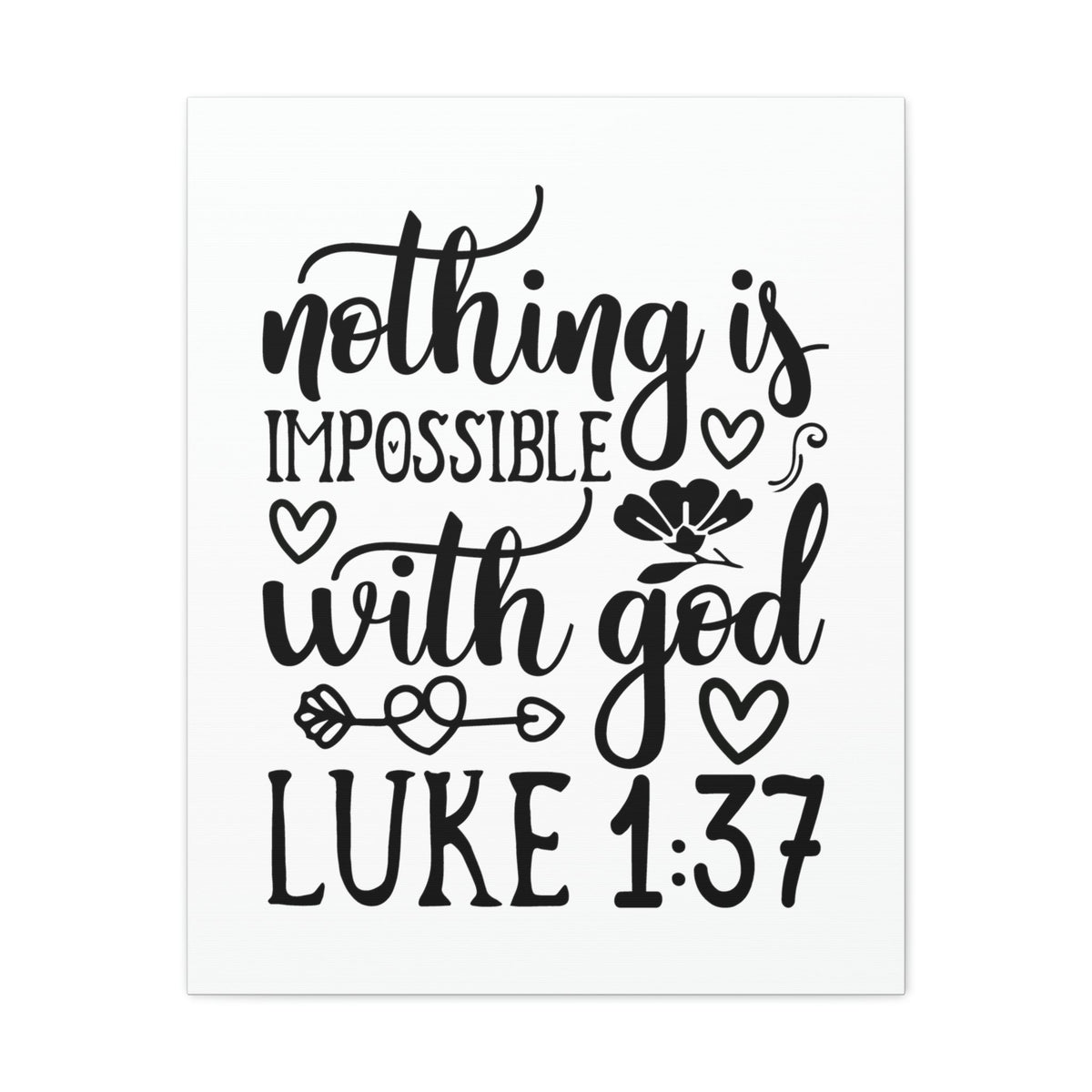 Scripture Walls Nothing Impossible With God Luke 1:37 Bible Verse Canvas Christian Wall Art Ready to Hang Unframed-Express Your Love Gifts