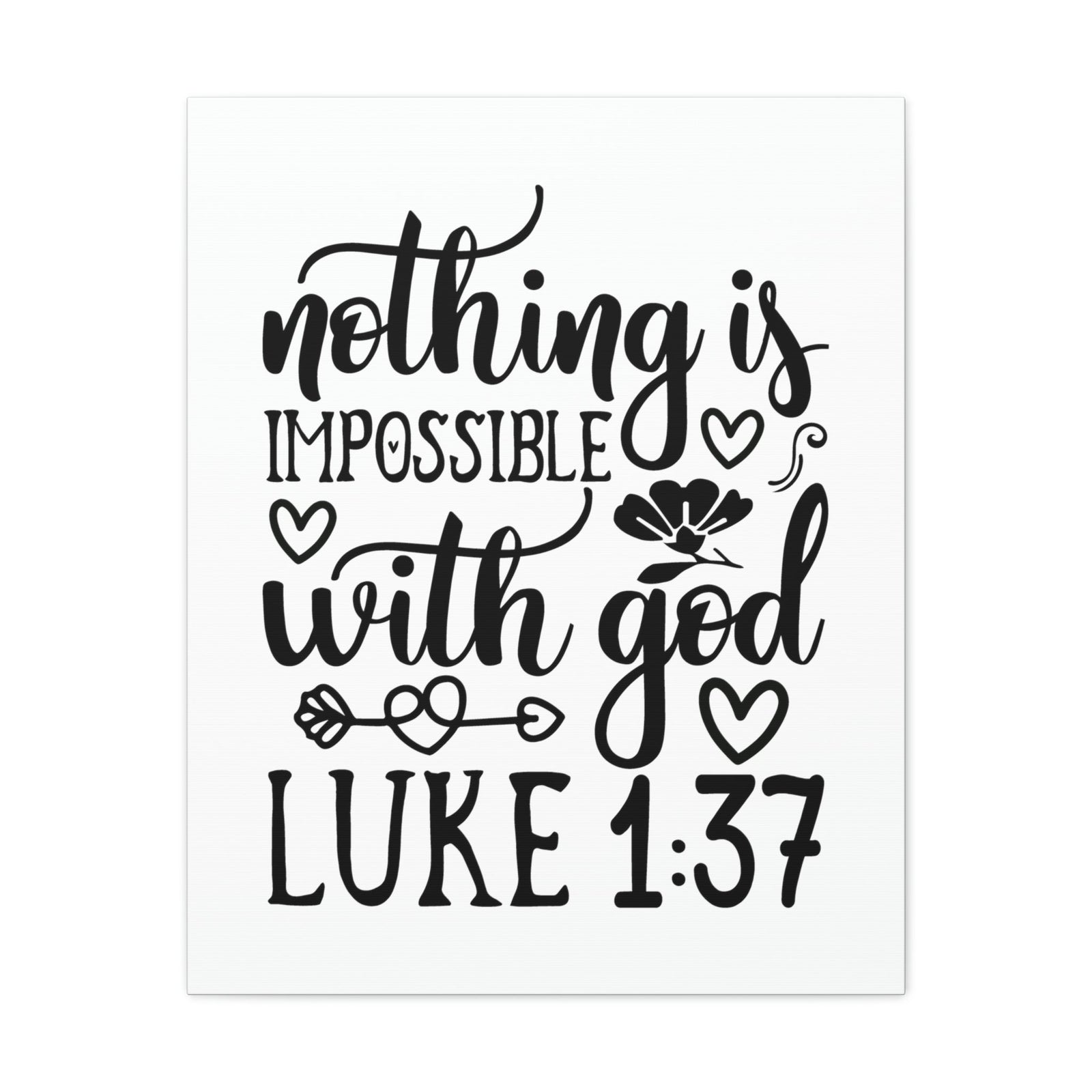 Scripture Walls Nothing Impossible With God Luke 1:37 Bible Verse Canvas Christian Wall Art Ready to Hang Unframed-Express Your Love Gifts