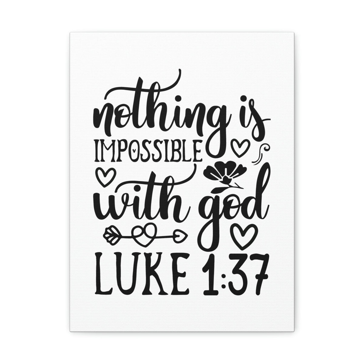 Scripture Walls Nothing Impossible With God Luke 1:37 Bible Verse Canvas Christian Wall Art Ready to Hang Unframed-Express Your Love Gifts