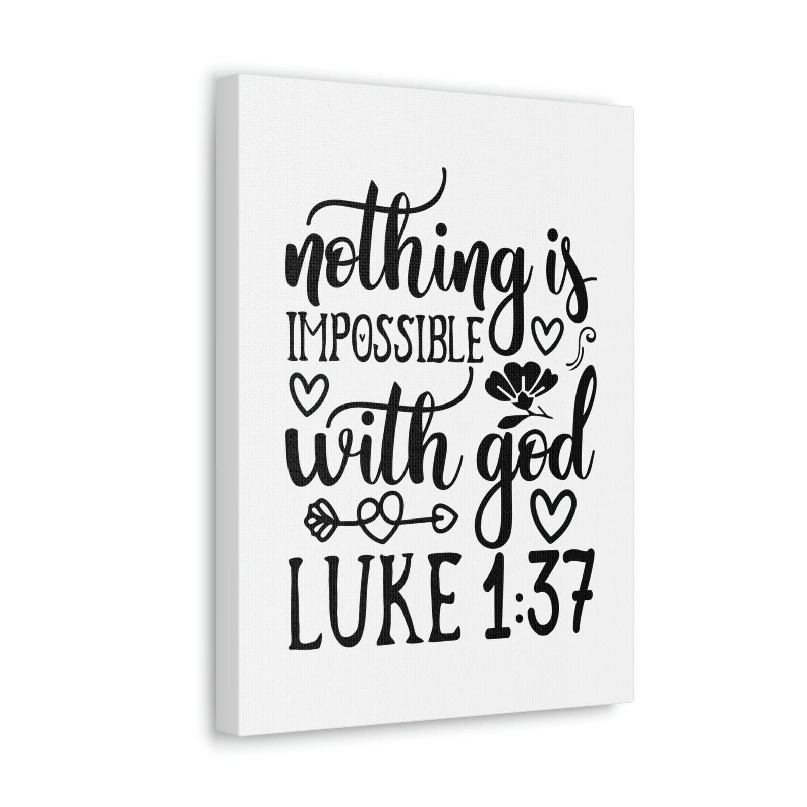 Scripture Walls Nothing Impossible With God Luke 1:37 Bible Verse Canvas Christian Wall Art Ready to Hang Unframed-Express Your Love Gifts