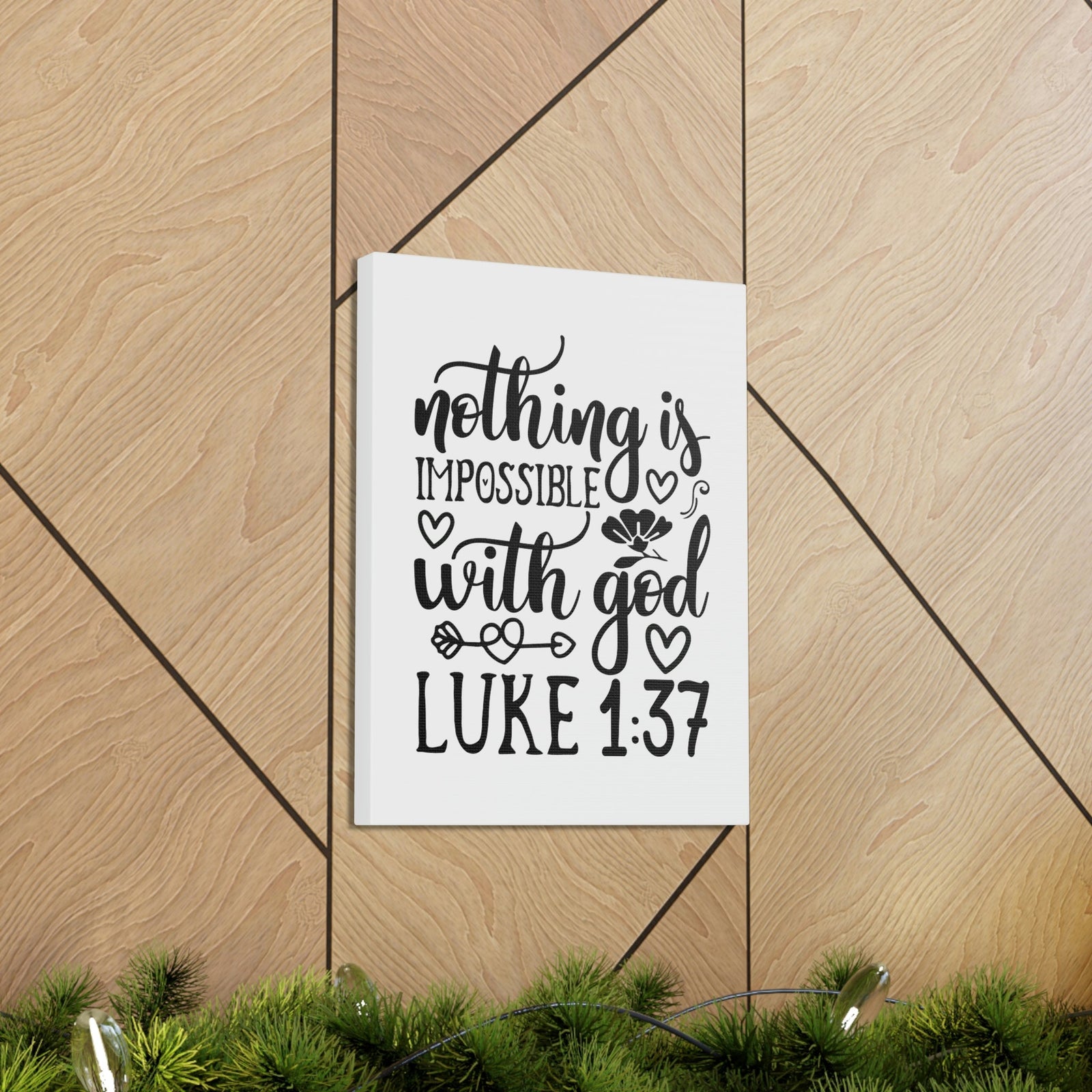 Scripture Walls Nothing Impossible With God Luke 1:37 Bible Verse Canvas Christian Wall Art Ready to Hang Unframed-Express Your Love Gifts